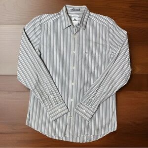 Lacoste Button Down Shirt Mens Size: 40 Modern Fit  Stripped Cotton Long Sleeve